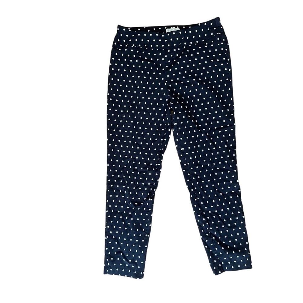 C. Est. 1946 Cato Contemporary Polka Dot Ankle Pants Women's Size 12 Black White